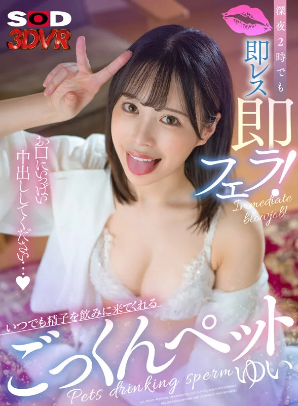 【VR】深夜2時でも即レス即フェラ！いつでも精子を飲みに来てくれるごっくんペット ゆい 天馬ゆい 画像1